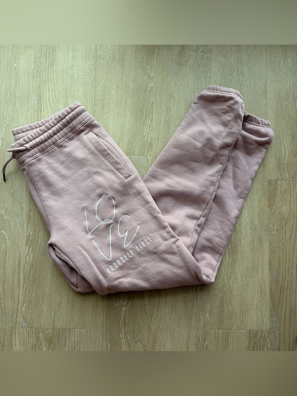 Dusty Rose LYF Love Yourself First jogger sweatpants